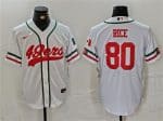San Francisco 49ers #80 Jerry Rice White With Patch Cool Base Stitched Jersey
