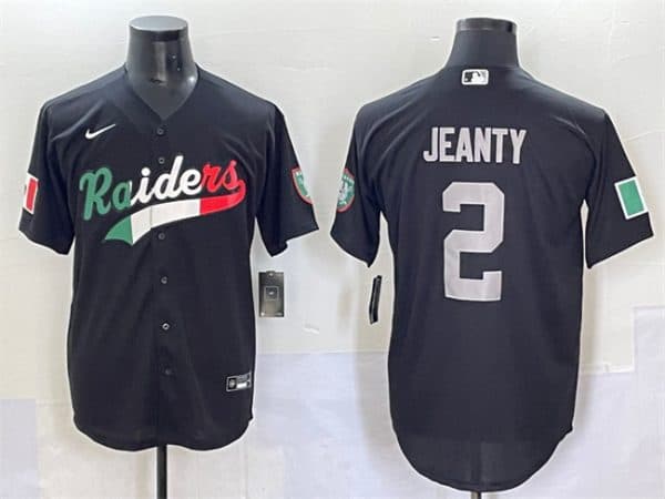 Las Vegas Raiders #2 Ashton Jeanty Black Mexico Cool Base Stitched Jersey