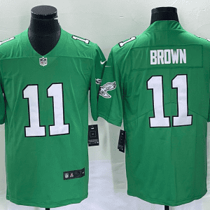 Philadelphia Eagles #11 A. J. Brown Green Stitched Jersey