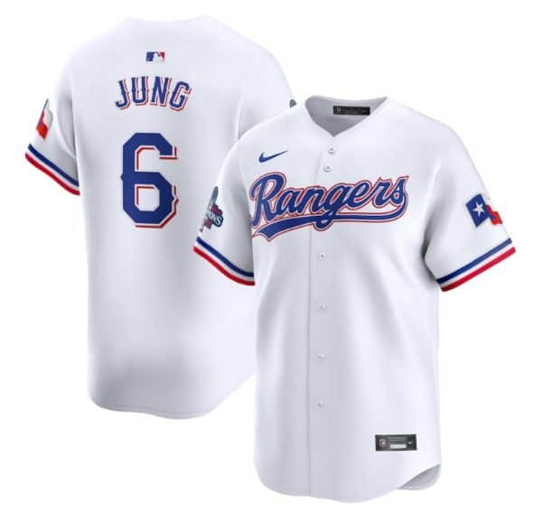 Texas Rangers #6 Josh Jung White 2023 World Series Champions Stitched Jersey