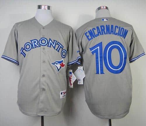 Blue Jays #10 Edwin Encarnacion Grey Stitched Jersey