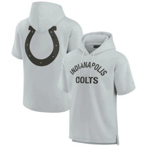 Indianapolis Colts Gray Super Soft Fleece Short Sleeve Hoodie