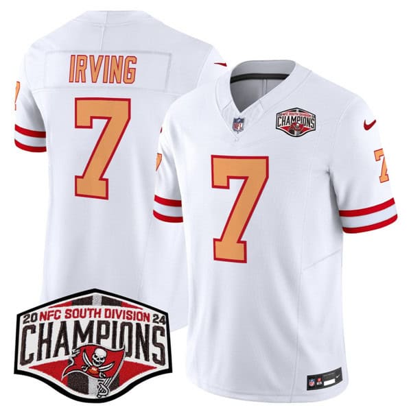 Tampa Bay Buccaneers #7 Bucky Irving White 2024 F.U.S.E. NFC South Division Champions Limited Stitched Jersey