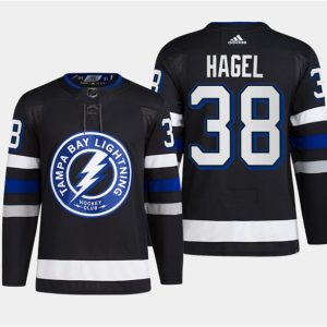 Tampa Bay Lightning #38 Brandon Hagel Black Alternate Premier Breakaway Stitched Jersey