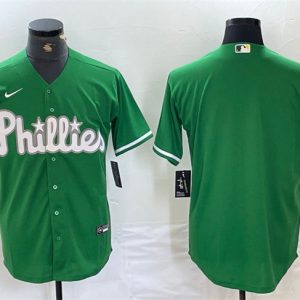 Philadelphia Phillies Blank Green Cool Base Stitched Jersey