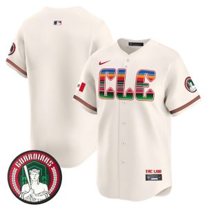 Cleveland Guardians Blank Cream Mexico Vapor Premier Limited Stitched Jersey