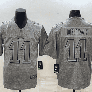Philadelphia Eagles #11 A. J. Brown Grey Stitched Jersey