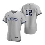 New York Yankees #12 Isiah Kiner-Falefa Grey Flex Base Stitched Jersey