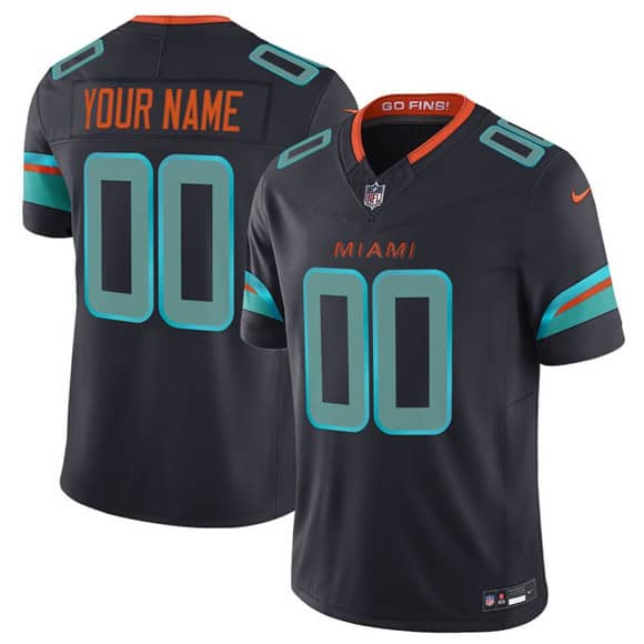 Miami Dolphins Custom Black 2025 F.U.S.E. ¡°Rivalries¡± Vapor Limited Stitched Jersey