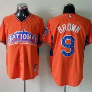 Phillies #9 Domonic Brown Orange All-Star 2013 National League Stitched Jersey