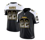 Pittsburgh Steelers #22 Najee Harris Black White 2023 F.U.S.E. Smoke Vapor Untouchable Limited Stitched Jersey
