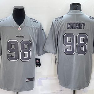 Las Vegas Raiders #98 Maxx Crosby Gray Atmosphere Fashion Stitched Jersey