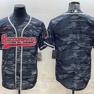 Tampa Bay Buccaneers Blank Gray Camo With Patch Cool Base Stitched Jersey