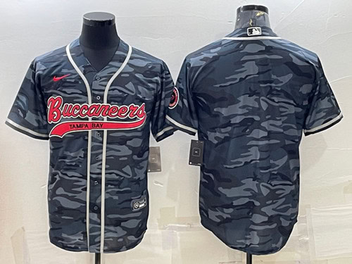 Tampa Bay Buccaneers Blank Gray Camo With Patch Cool Base Stitched Jersey