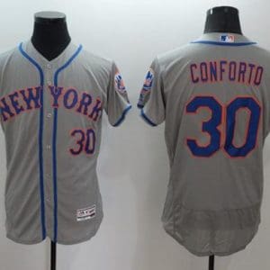Mets #30 Michael Conforto Grey Flexbase Authentic Collection Stitched Jersey