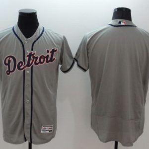 Tigers Blank Grey Flexbase Authentic Collection Stitched Jersey