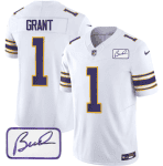 Minnesota Vikings #1 Greg Joseph White 2023 F.U.S.E. Bud Grant Patch Vapor Limited Stitched Jersey