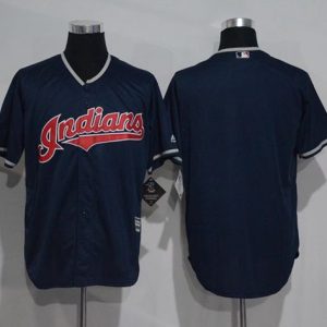Indians Blank Navy Blue New Cool Base Stitched Jersey