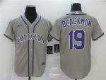 Colorado Rockies #19 Charlie Blackmon Grey Cool Base Stitched Jersey