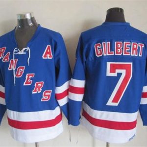 Rangers #7 Rod Gilbert Light Blue CCM Throwback Stitched Jersey