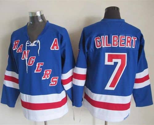 Rangers #7 Rod Gilbert Light Blue CCM Throwback Stitched Jersey