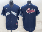 Chicago Cubs Navy Team Big Logo Cool Base Stitched Jersey