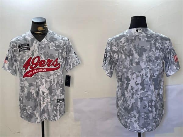 San Francisco 49ers Blank 2024 Arctic Camo Salute To Service Stitched Jersey