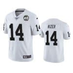 Raiders #14 DeShone Kizer White 100th Season With 60 Patch Vapor Limited Stitched Jersey