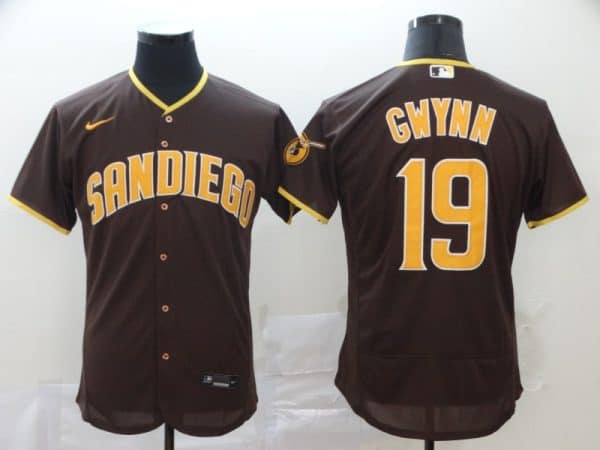 San Diego Padres #19 Tony Gwynn Coffee Flex Base Stitched Jersey