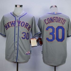 Mets #30 Michael Conforto Grey Road Cool Base Stitched Jersey