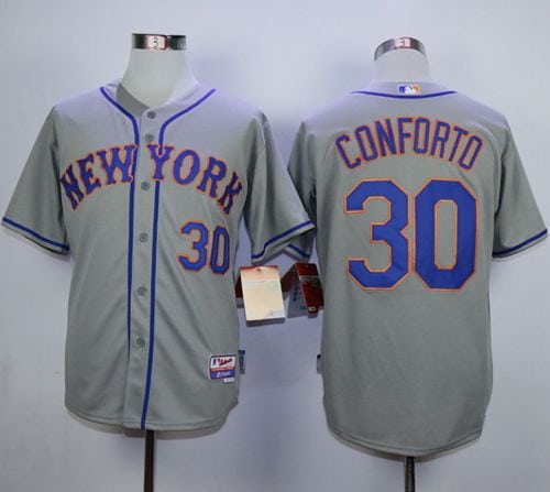 Mets #30 Michael Conforto Grey Road Cool Base Stitched Jersey
