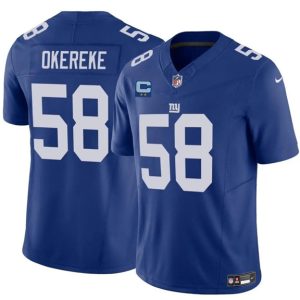 New York Giants #58 Bobby Okereke Blue 2025 F.U.S.E. With 2-Star C Patch Vapor Untouchable Limited Stitched Jersey