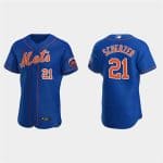 New York Mets #21 Max Scherzer Royal Flex Base Stitched Jersey