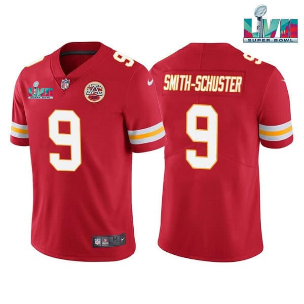 Kansas City Chiefs #9 JuJu Smith-Schuster Red Super Bowl LVII Patch Vapor Untouchable Limited Stitched Jersey