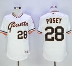Giants #28 Buster Posey White Flexbase Authentic Collection Cooperstown Stitched Jersey