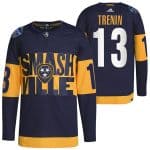 Nashville Predators #13 Yakov Trenin 2022 Navy Stadium Series Breakaway Player Stitched Jersey