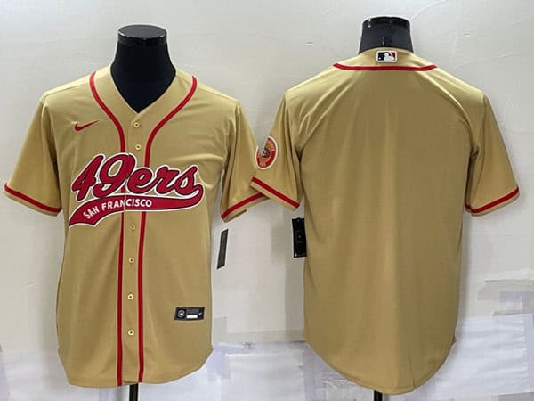 San Francisco 49ers Blank Gold Cool Base Stitched Baseball Jersey