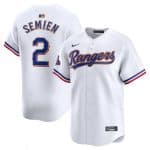 Texas Rangers #2 Marcus Semien White 2024 Gold Collection Cool Base Stitched Jersey