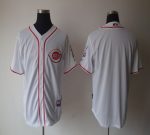 Reds Blank White Home Cool Base Stitched Jersey