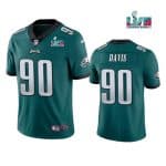 Philadelphia Eagles #90 Jordan Davis Green Super Bowl LVII Patch Vapor Untouchable Limited Stitched Jersey