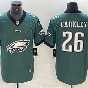 Philadelphia Eagles #26 Saquon Barkley Green Team Big Logo Limited Vapor Untouchable Limited Stitched Jersey