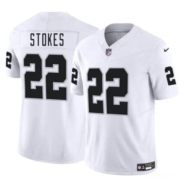 Las Vegas Raiders #22 Eric Stokes White 2025 F.U.S.E. Vapor Stitched Jersey