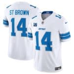Detroit Lions #14 Amon-Ra St. Brown White 2024 F.U.S.E. With 2-Star C Patch Vapor Limited Stitched Jersey