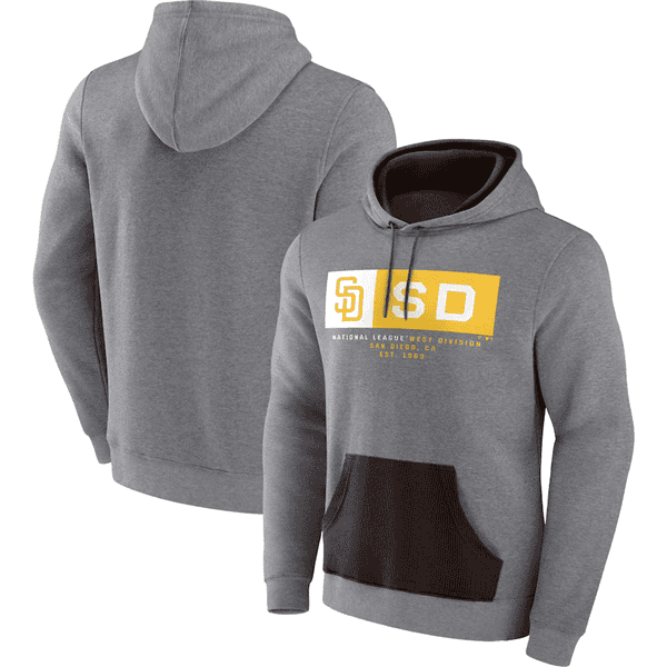 San Diego Padres Heathered Gray Iconic Steppin Up Fleece Pullover Hoodie