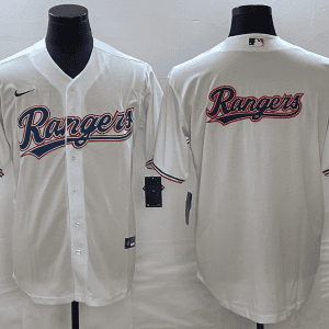 Texas Rangers White Team Big Logo Cool Base Stitched Jersey