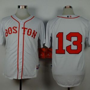 Red Sox #13 Hanley Ramirez White Cool Base Stitched Jersey