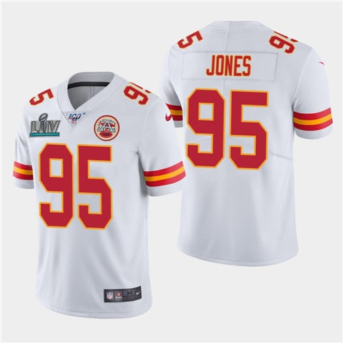 Chiefs #95 Chris Jones White Super Bowl LIV Vapor Untouchable Limited Stitched Jersey