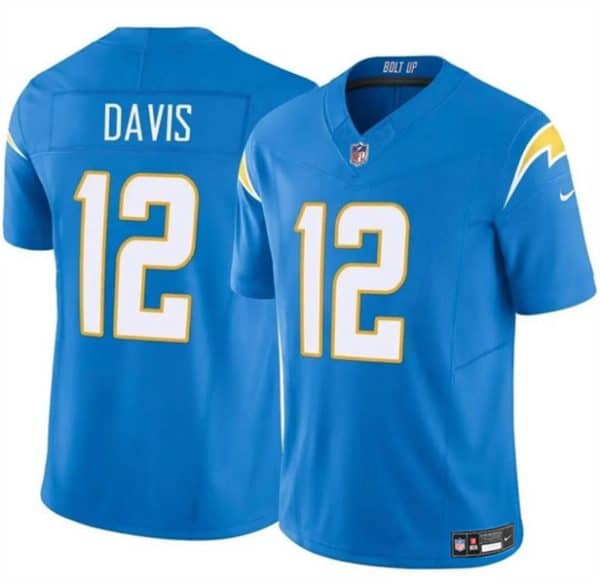 Los Angeles Chargers #12 Derius Davis Blue 2024 F.U.S.E. Vapor Limited Stitched Jersey