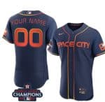 Houston Astros Customized Navy 2022 World Series Champions City Connect Flex Base Stitched Baseball Jersey