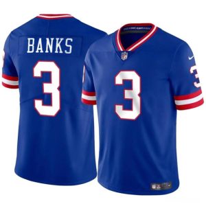 New York Giants #3 Deonte Banks Royal Throwback Vapor Untouchable Limited Stitched Jersey